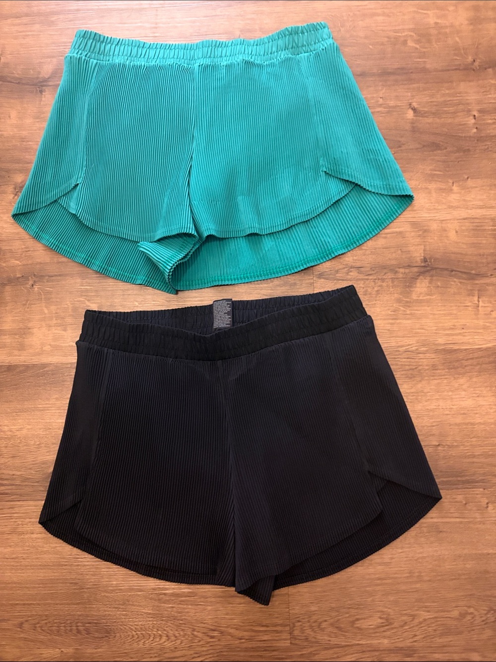 all in motion Teal and Black Pleated Athletic Shorts Duo